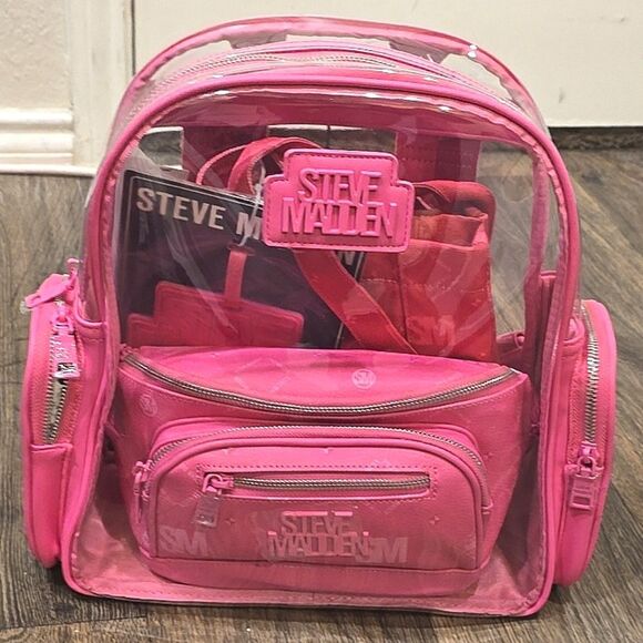 Steve Madden BIrma/BShimmer Backpack,  Belt & Tote Bag, ^ Luggage Tag- Pink main image 10